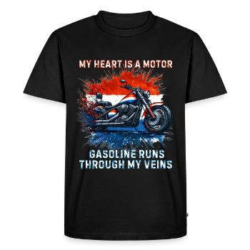 Couleurs néerlandaises pour les fans de moto - - T-shirt Premium bio Homme - noir - Devant - Nico (187cm)