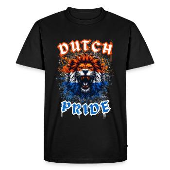 Lion néerlandais aux couleurs du drapeau néerlandais - T-shirt Premium bio Homme - noir - Devant - Nico (187cm)