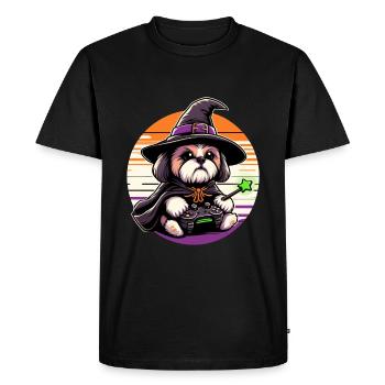 De jolies chemises d’Halloween Shih Tzu pour les amoureux des chiens - T-shirt Premium bio Homme - noir - Devant - Nico (187cm)