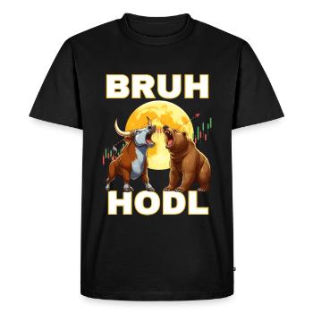 Chemises crypto Bull Bear HODL - T-shirt Premium bio Homme - noir - Devant - Nico (187cm)
