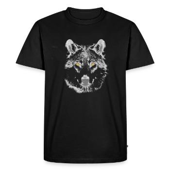 Le loup - T-shirt Premium bio Homme - noir - Devant - Nico (187cm)