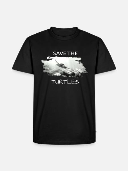 save the turtles - Männer Premium Bio T-Shirt - Schwarz