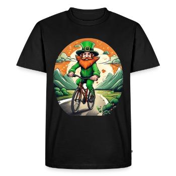 Vélo Trèfle de la Saint-Patrick - T-shirt Premium bio Homme - noir - Devant - Nico (187cm)
