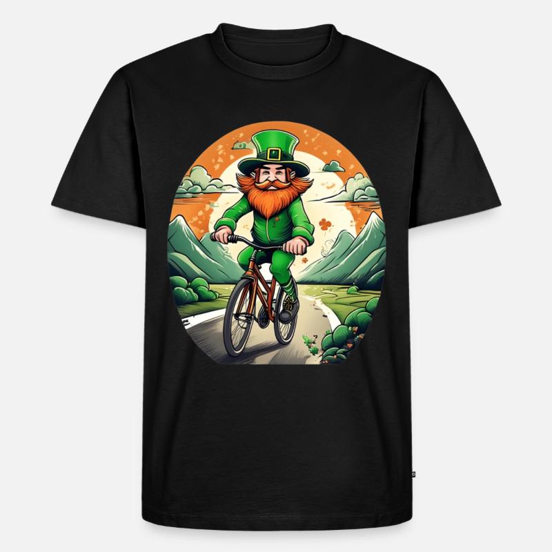 Vélo Trèfle de la Saint-Patrick - T-shirt Premium bio Homme - noir