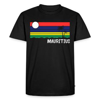 Ile Maurice Holiday Palmiers Idées Design Vintage - T-shirt Premium bio Homme - noir - Devant - Nico (187cm)