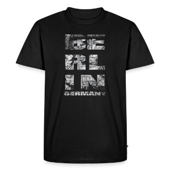 BERLIN graffiti - Men's Premium Organic T-Shirt - black - Front - Nico (187cm)