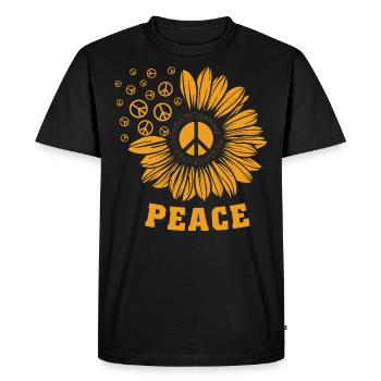 Peace World Peace Gift Idea T-shirt - Men's Premium Organic T-Shirt - black - Front - Nico (187cm)