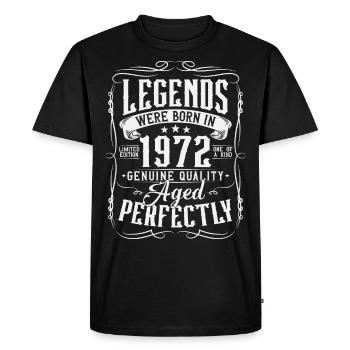 1972 Cadeau d’anniversaire Born Legends - T-shirt Premium bio Homme - noir - Devant - Nico (187cm)