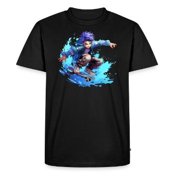 Anime Skater - T-shirt Premium bio Homme - noir - Devant - Nico (187cm)