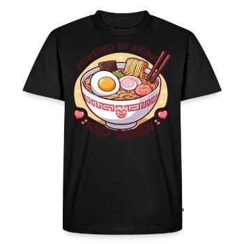 Powered By Anime And Ramen - Men's Premium Organic T-Shirt - black - Front - Nico (187cm)