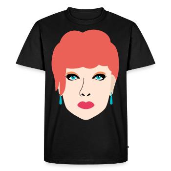 Pretty portrait with red hair - Men's Premium Organic T-Shirt - black - Front - Nico (187cm)