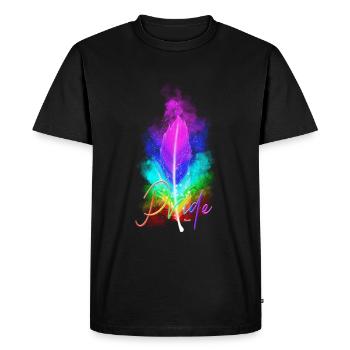 Gay Pride Rainbow Unice Feather lgbt - Männer Premium Bio T-Shirt - Schwarz - Vorne - Nico (187cm)