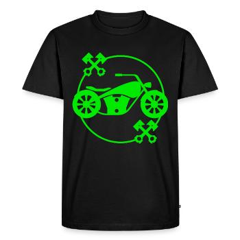Moto - motorbike - Machine - Lifestyle - T-shirt Premium bio Homme - noir - Devant - Nico (187cm)