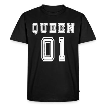 Queen 01 in Love with her King - Men's Premium Organic T-Shirt - black - Front - Nico (187cm)