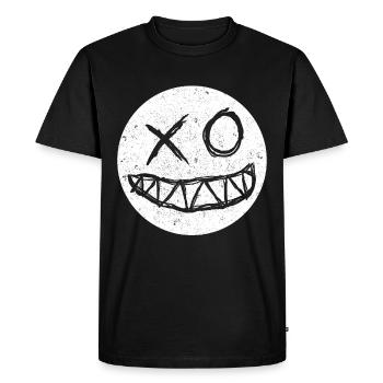 Raveface Moon EDM Trance Tekk Electro Festival Tee - Männer Premium Bio T-Shirt - Schwarz - Vorne - Nico (187cm)