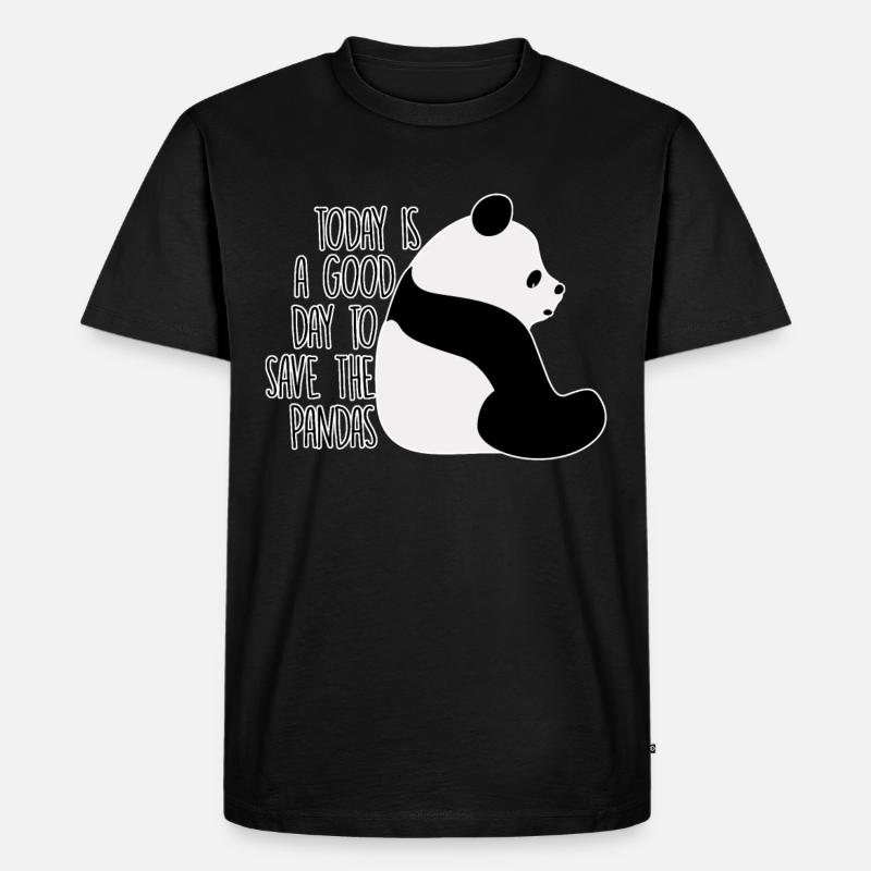 pandas - Männer Premium Bio T-Shirt - Schwarz