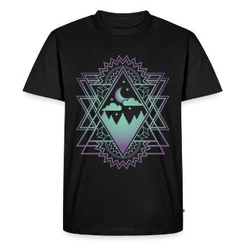 Chemise Techno Abstract Rave Festival Homme & Femme - T-shirt Premium bio Homme - noir - Devant - Nico (187cm)