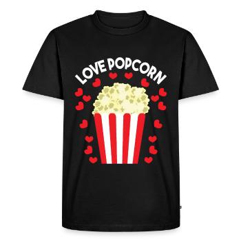 Love PopCorn - T-shirt Premium bio Homme - noir - Devant - Nico (187cm)