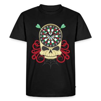 Darts Darts Skull Dart Player Fan Shirt - Men's Premium Organic T-Shirt - black - Front - Nico (187cm)