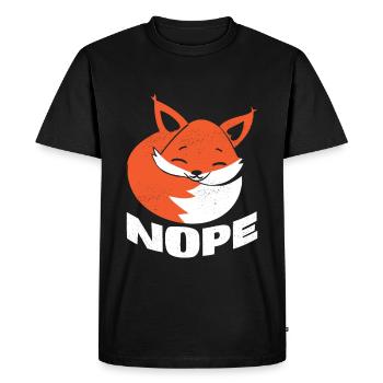 Nope Lazy Fox Lazy Fox T Shirt Gift - Men's Premium Organic T-Shirt - black - Front - Nico (187cm)