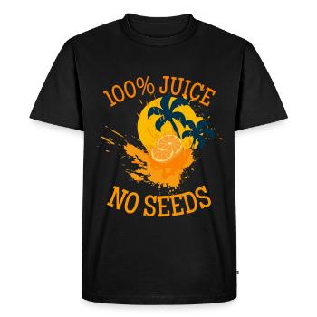 100% juice no seeds - drôles, été, vacance - T-shirt Premium bio Homme - noir - Devant - Nico (187cm)