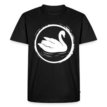 Cygne / Swan - Zoo - Amie des animaux - Green Planet - T-shirt Premium bio Homme - noir - Devant - Nico (187cm)