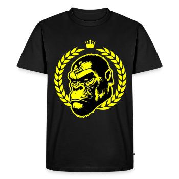 Gorilla Head - Men's Premium Organic T-Shirt - black - Front - Nico (187cm)