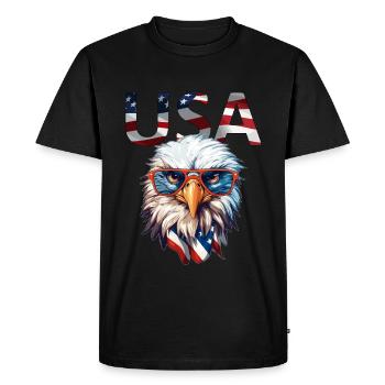USA America Eagle American Independence Day - T-shirt Premium bio Homme - noir - Devant - Nico (187cm)