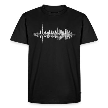 Séoul, Corée du Sud, ligne d’horizon - T-shirt Premium bio Homme - noir - Devant - Nico (187cm)