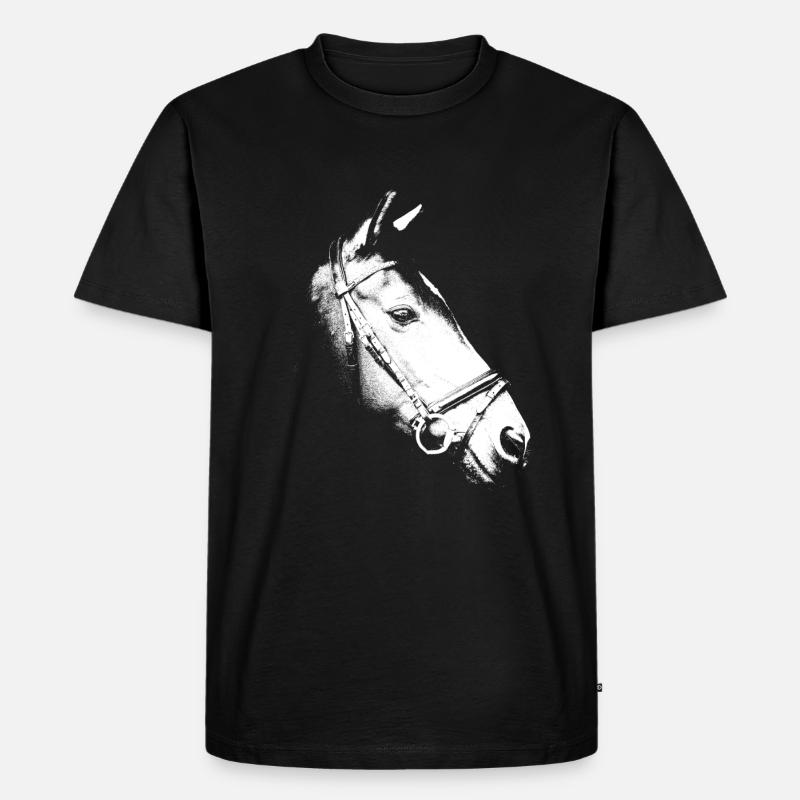 Pferdekopf - Männer Premium Bio T-Shirt - Schwarz