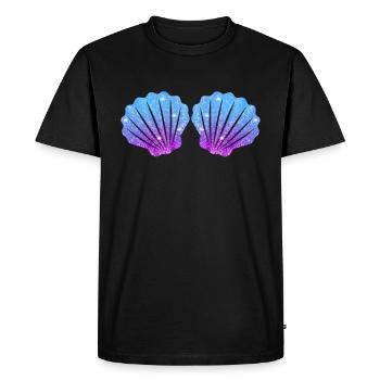 mermaid seashell - Men's Premium Organic T-Shirt - black - Front - Nico (187cm)