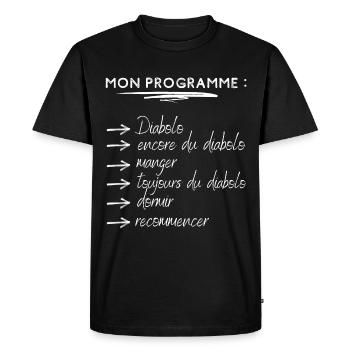 Cadeau humour diabolo cirque passion drôle - T-shirt Premium bio Homme - noir - Devant - Nico (187cm)