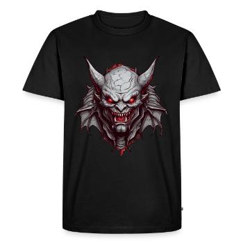 Böser dämonischer Teufel mit roten Augen - Männer Premium Bio T-Shirt - Schwarz - Vorne - Nico (187cm)