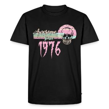 Awesome since 1976 Retro Skull - Men's Premium Organic T-Shirt - black - Front - Nico (187cm)
