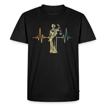Heartbeat Justitia- Avocat Juge - T-shirt Premium bio Homme - noir - Devant - Nico (187cm)
