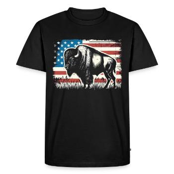 Bison - T-shirt Premium bio Homme - noir - Devant - Nico (187cm)
