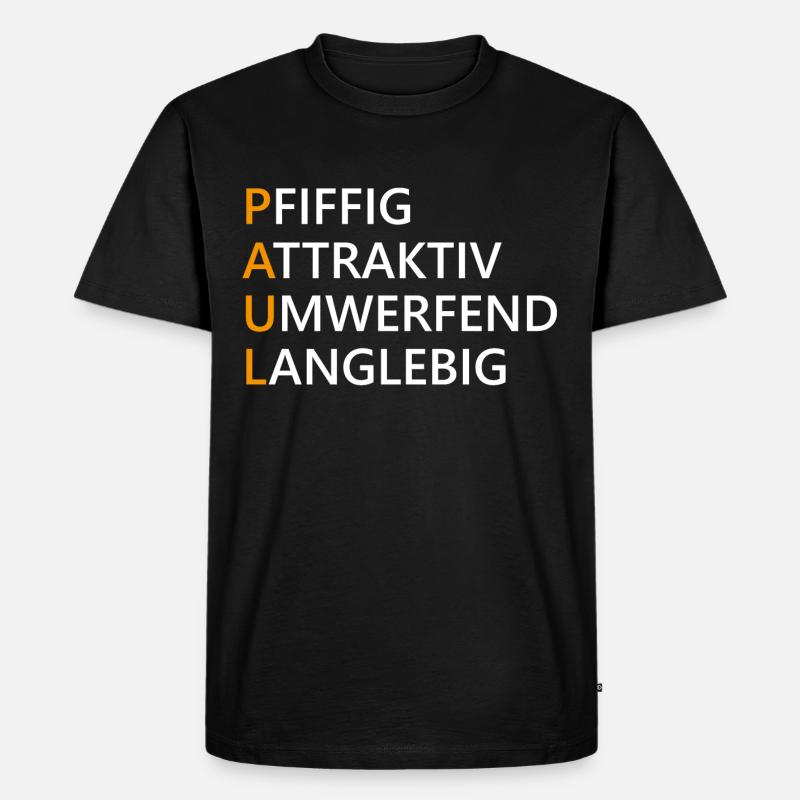 Paul Name Geschenk - Männer Premium Bio T-Shirt - Schwarz