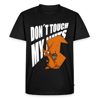 drôle d’écureuil dictons hommes chemise comique - T-shirt Premium bio Homme - noir - Devant - Nico (187cm)