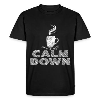 Détente et détente. Calme-toi - T-shirt Premium bio Homme - noir - Devant - Nico (187cm)