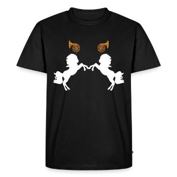 Deux licornes - T-shirt Premium bio Homme - noir - Devant - Nico (187cm)