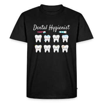 Dental hygienist - Men's Premium Organic T-Shirt - black - Front - Nico (187cm)