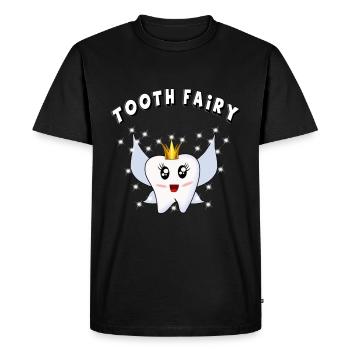 dent fée dent fée dentiste dent tanzanel - T-shirt Premium bio Homme - noir - Devant - Nico (187cm)