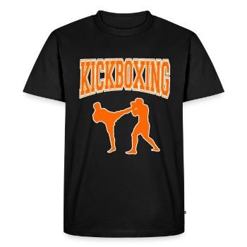 tee shirt kickboxing hommes femmes enfants tshirt orange - T-shirt Premium bio Homme - noir - Devant - Nico (187cm)