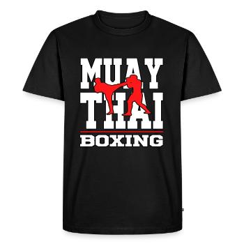 Muay Thai thai boxing boxing kickboxing sport t-shirt - T-shirt Premium bio Homme - noir - Devant - Nico (187cm)