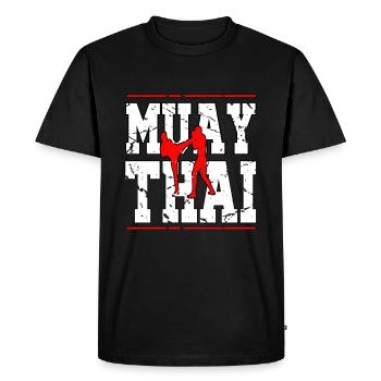Muay Thai thaiboxing Boxing kickboxing kick Boxer - Men's Premium Organic T-Shirt - black - Front - Nico (187cm)