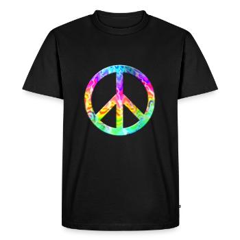 Flower Power Peace Hippie Love 60s 70s Peace coloré - T-shirt Premium bio Homme - noir - Devant - Nico (187cm)