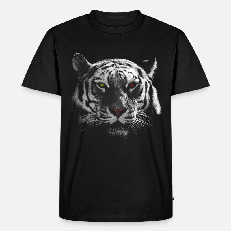 white tiger - Männer Premium Bio T-Shirt - Schwarz