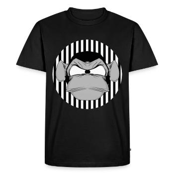 Chimpanzee Monkey Funny Comic Comicstyle Gaming - Men's Premium Organic T-Shirt - black - Front - Nico (187cm)