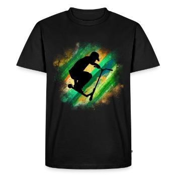 trottinette freestyle - T-shirt Premium bio Homme - noir - Devant - Nico (187cm)
