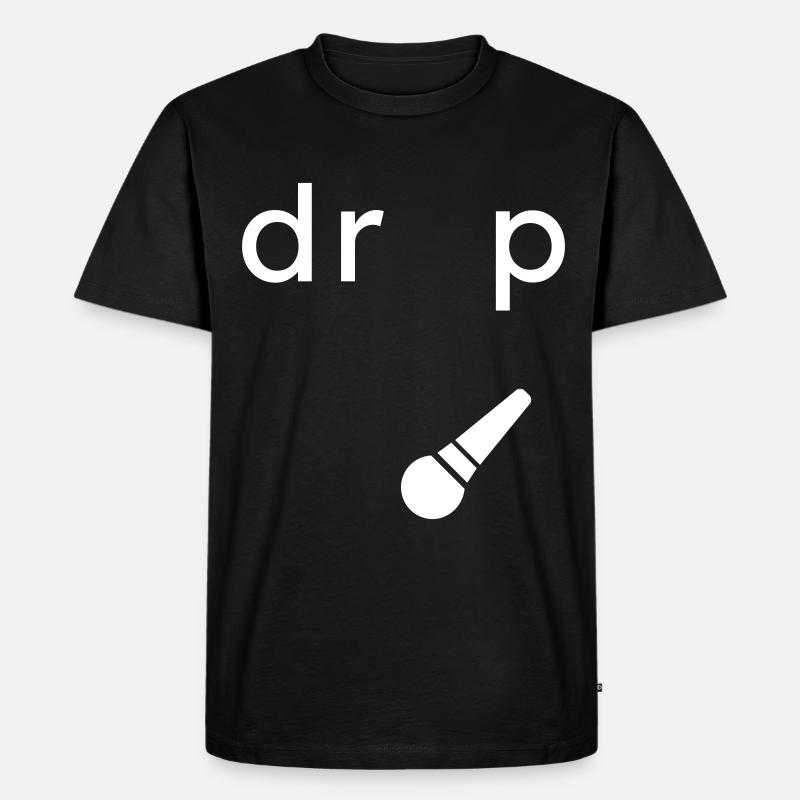Drop the Microphone - Männer Premium Bio T-Shirt - Schwarz